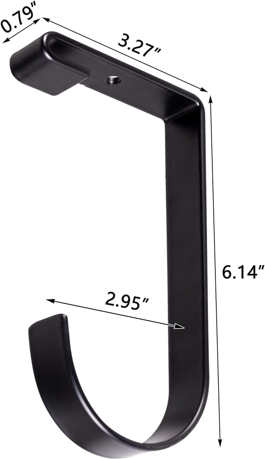 4-Pack Heavy Duty Add-On Flat Hook Accessory for Garage Ceiling and Wall Storage, Alloy Steel, Black - Suitable for FLEXINOUMTS Racks