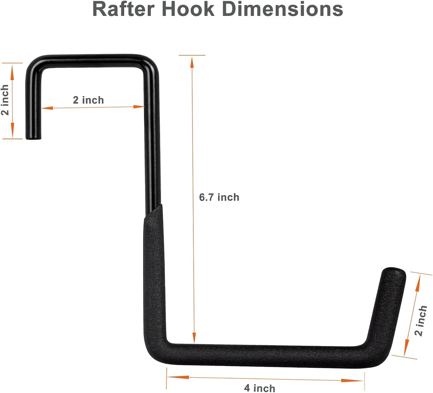 Rafter Hanger Hook 2 Pcs, Large S Hooks, Upgraded Fence Hangers, Ladder and Bike Hanging Hooks for Storage, Heavy Duty Garage Utility Rafter Hook for Hanging Hose, Plants, Chairs and More