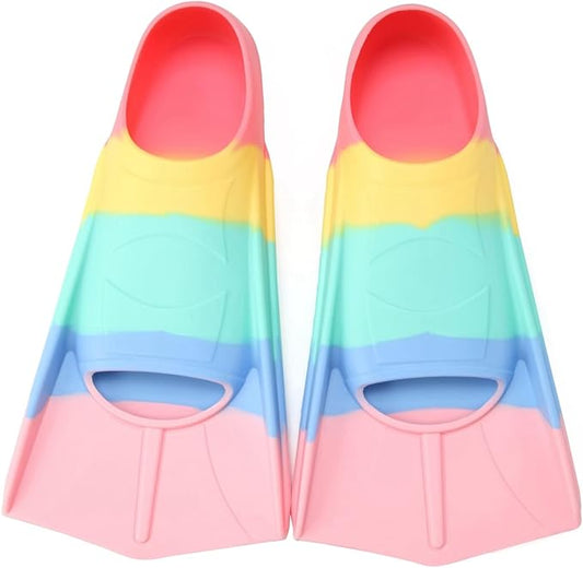 Kids Swim Fins,Short Kids Fins Youth Swimming Flippers for Lap Swimming Training for Children Girls Boys Beginners