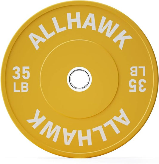 Colorful Olympic Bumper Plates, 2-inch Stainless Steel Insert, Virgin Rubber Weight Plate Set for Barbell Weight Lifting and Strength Training Home Gym