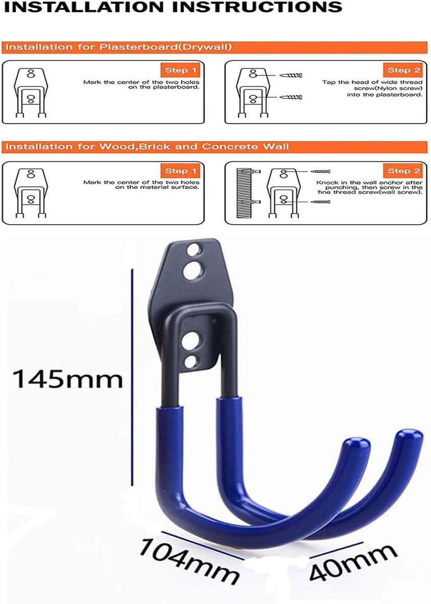 2Pcs Leaf Blower Hanger for Garage, Chainsaw Holder Wall Mount, Power Hedge Trimmers Rack, Heavy Duty Chainsaws Hooks, String Trimmer Hangers, for Home/Garden Tools Organizers and Storage (Set of 2)