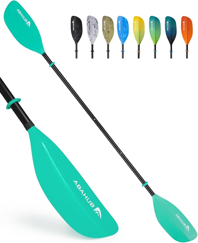 Abahub Adjustable Kayak Paddle 210-230 cm/ 230-250 cm Floating Kayaking Oars Boating Oars Canoeing Oars Black