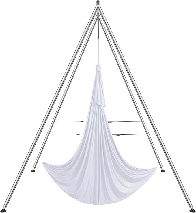 VEVOR Aerial Yoga Frame, 9.67 ft Height Swing Stand, Max 551.15 lbs Load Chrome-Plated Steel Pipe Inversion Yoga Rig for Indoor Outdoor Use