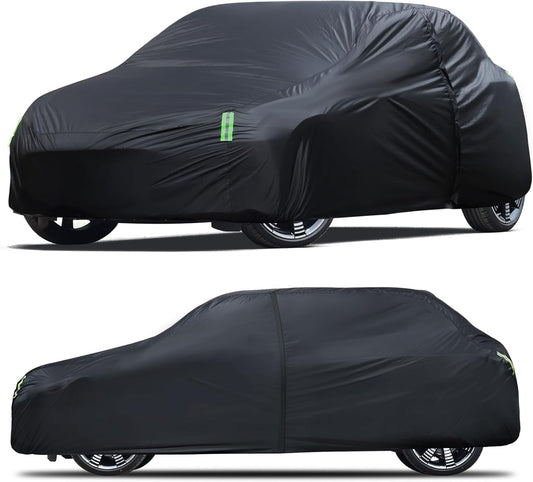 Car Cover Waterproof All Weather Full Exterior Covers w/Zipper, Size A1 Universal Fit for Nissan Versa, Kia Rio, Hyundai Accent, Audi TT, Porsche 718/Boxster/Cayman, BMW Z4, etc(UP to 177 inch)