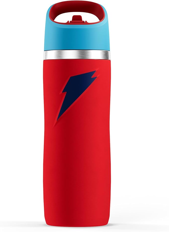 Gatorade 'Overtime' 22oz Stainless Steel Water Bottle, Straw Cap, Red/Blue