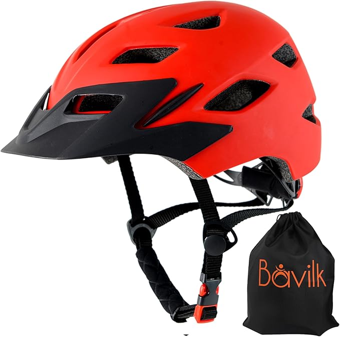 Kids Bike Helmet,Bavilk Kids Boys Girls Bike Helmets with LED Light Detachable Visor Children Youth Teen Multi-Sport for Skating Cycling Scooter Skateboard Adjustable & Lightweight 19.7"-22.4"