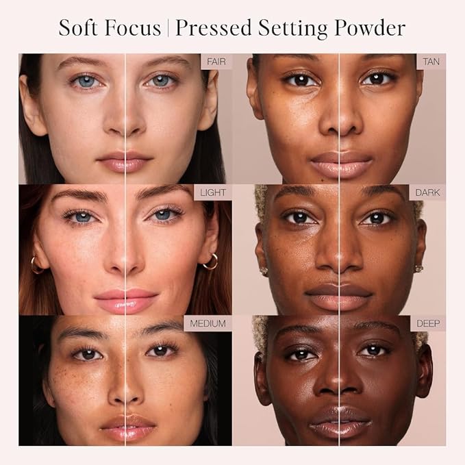 Jouer Soft Focus Hydrate & Setting Powder - Pressed Powder with Matte Finish - Blurring Powder for Fine Lines and Pores - Set Face Makeup Foundation or Concealer - Fair