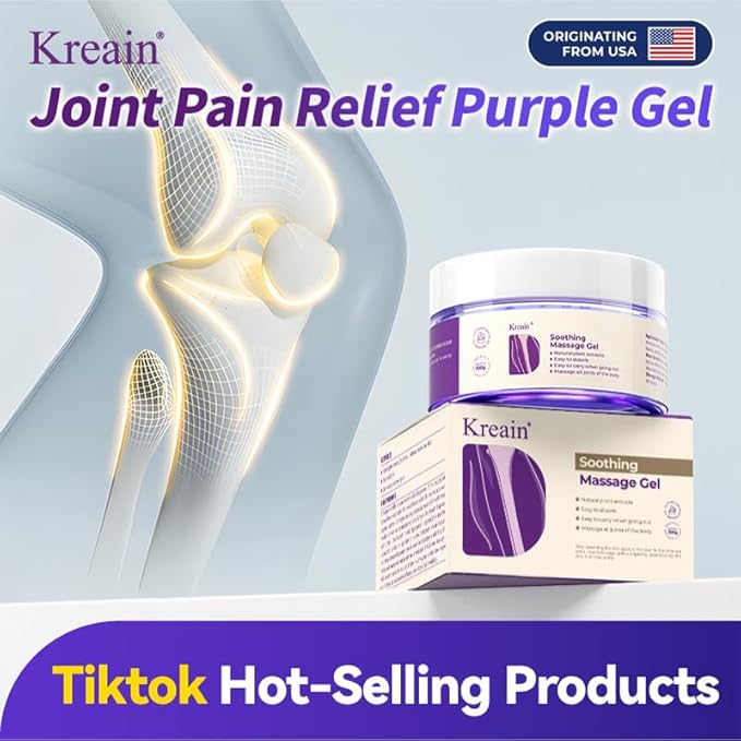 Soothing Massage Pain Relief Gel, Joint Purple Gel Cooling Soothes Cream for Knees, Hand Arthritis, Lumbar, Neck and Shoulders(3.5 Ounce, 3 Pack)