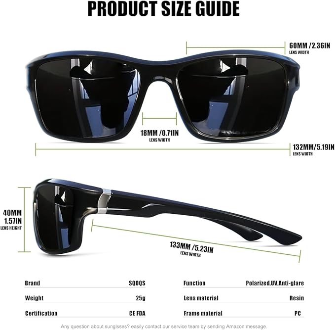 Polarized Sunglasses for Men Women Sports Goggles Lightweight Frame Cycling Running Fishing Driving UV400 Protection