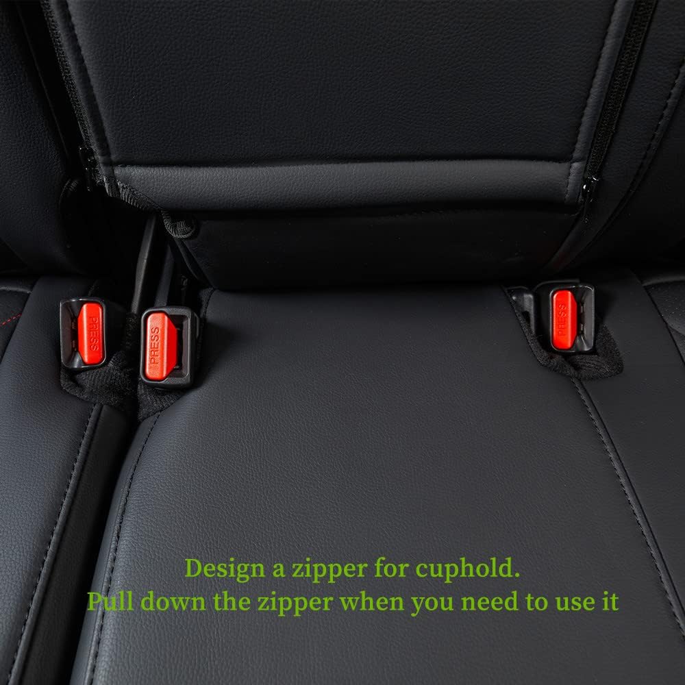 coverdream Custom Seat Covers Compatible with Select Honda CRV 2015 2016 Models - Leatherette (Red/Black,Full Set)