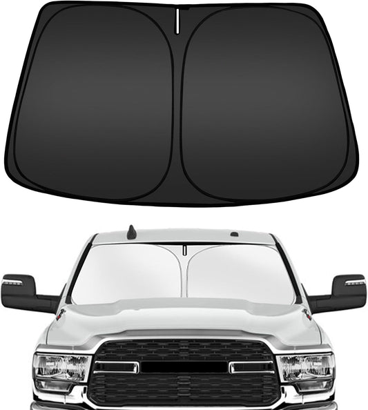ARISMOTOR Windshield Sun Shade for Dodge RAM 2500 3500 2010-2025, Custom Fit Foldable Front Window Sunshade Sun Visor Protector, Block UV Rays Keep Your Car Cooler