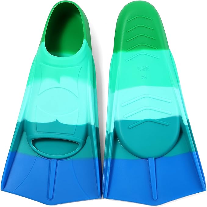 Kids Swim Fins,Short Kids Fins Youth Swimming Flippers for Lap Swimming Training for Children Girls Boys Beginners