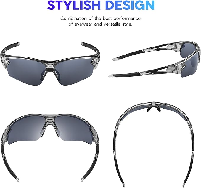 BEACOOL Polarized Sports Sunglasses for Men Women Youth Baseball Fishing Cycling Running Golf Motorcycle Tac Glasses UV400