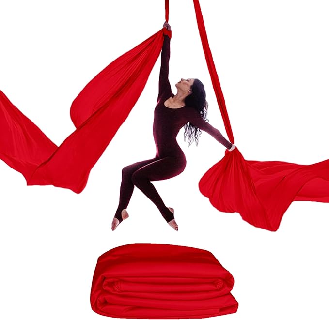 15/25 Yards Aerial Silk Professional Indoor Aerial Yoga Hammock Fabric Outdoor Fitness Silk for Dance, Circus Training, Home Gym