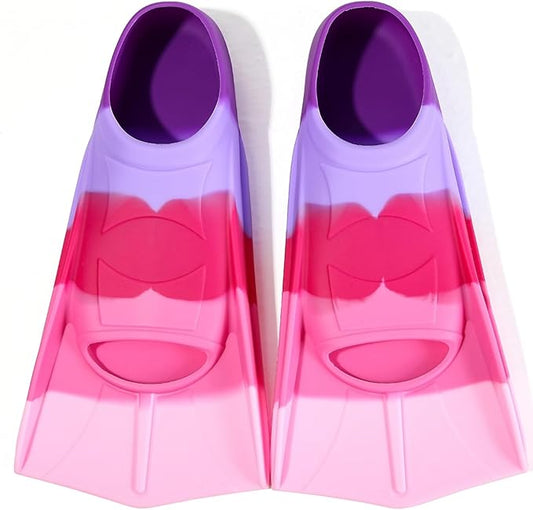 Kids Swim Fins,Short Kids Fins Youth Swimming Flippers for Lap Swimming Training for Children Girls Boys Beginners