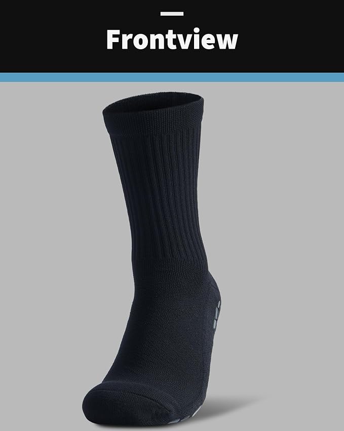 CWVLC Grip Socks Soccer - Cushioned Non-Slip Grippy for Men & Women Athletic - Barre Hospital Sticky Slipper Socks