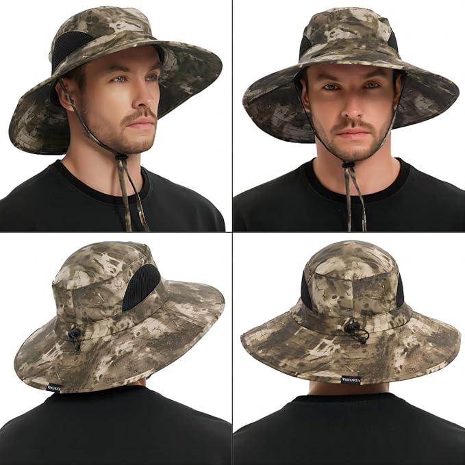 EINSKEY Wide Brim Sun Hat, UPF 50+ UV Protection Waterproof Packable Bucket Hat for Men & Women, Fishing Hiking Beach Garden