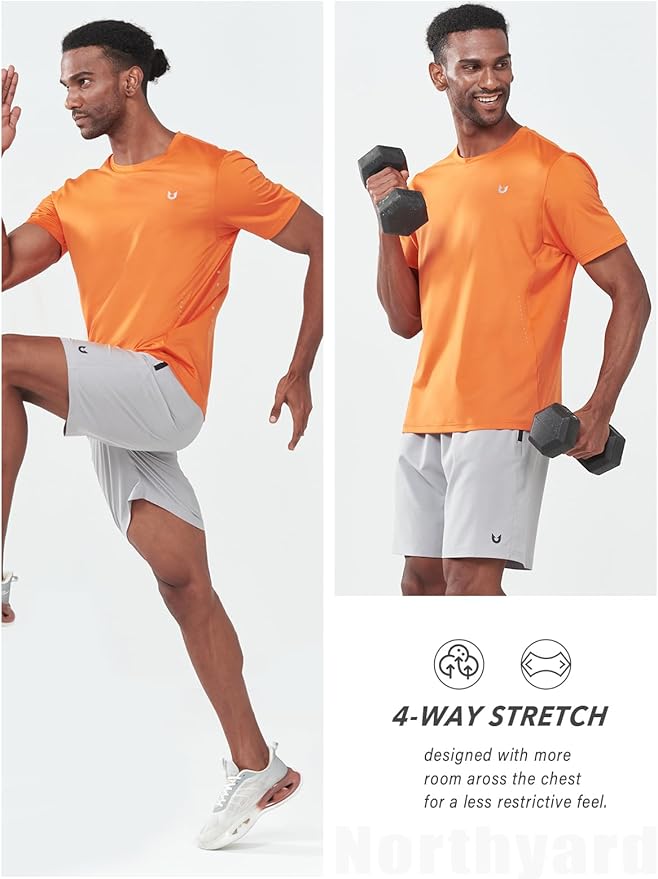 NORTHYARD Mens Athletic Shirts Short Sleeve Gym Workout Running Training Sports Performance T Shirt Basic Tee for Men