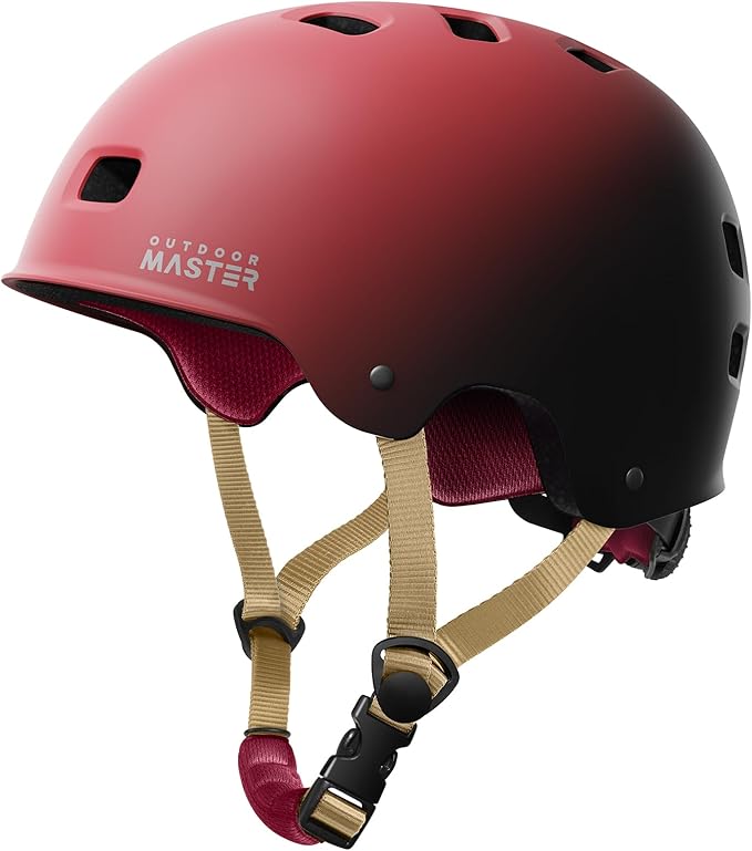 OutdoorMaster Skateboard Cycling Helmet - Two Removable Liners Ventilation Multi-Sport Scooter Roller Skate Inline Skating Rollerblading for Kids, Youth & Adults