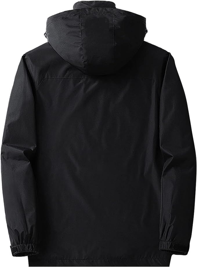 Mens Lightweight Waterproof Jacket Windproof Rain Hooded jackets for Running Hiking Cycling Travel M-7XL