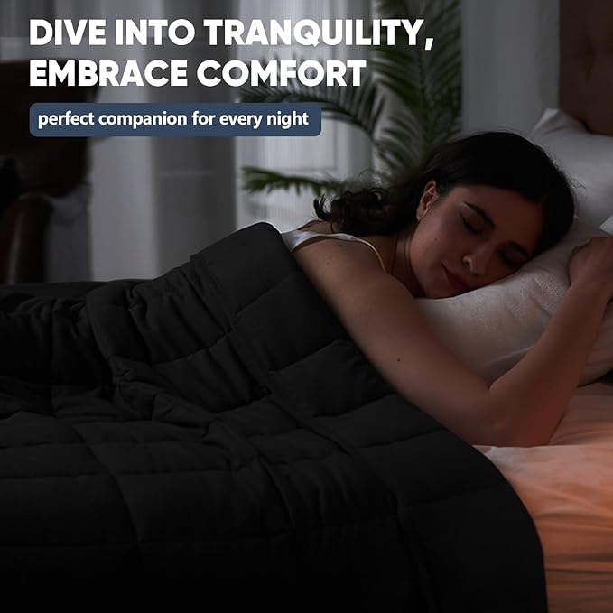 King Size Weighted Blanket for Adults (30 lbs, 80” x 87”, Black) Cooling Heavy Blanket for Sleeping Perfect for 290-310 lbs, Breathable Blanket for Adults & Couple All Season, Machine Washable