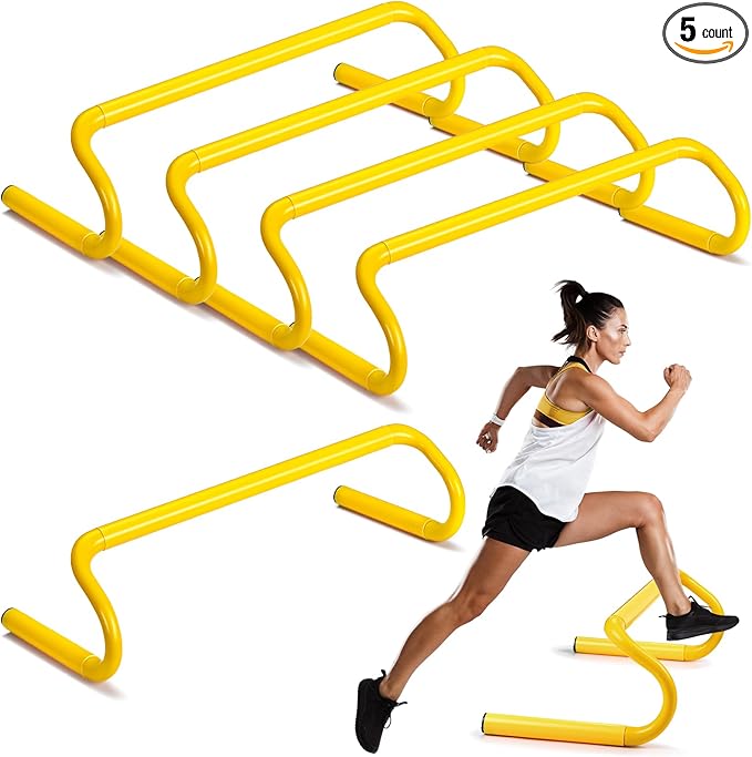 5 Pcs Speed Agility Training Hurdles Detachable Durable Equipment Plyometric and All Purpose Speed Training Hurdle Equipment for Athletes Soccer Basketball