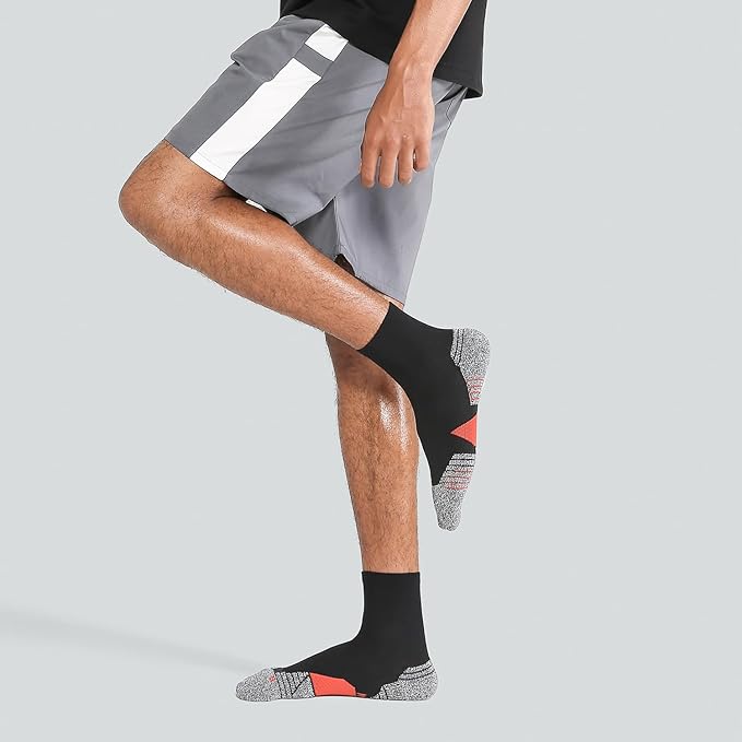 WANDER Men's Athletic Ankle Socks 6-7 Pairs Sports Moisture-wicking Running Basketball Cycling Socks 6-9/10-12/12-14