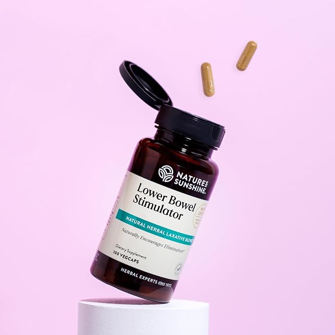 Nature's Sunshine Lower Bowel Stimulator - Helps Relieve Constipation - Cleanse & Detox Your Colon with Natural Herbal Ingredients - 25 Servings - 100 Vegcaps