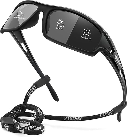 Polarized Sports Sunglasses for Men 100% UV Protection Wrap Around Unbreakable Sun Glasses for Fishing Driving
