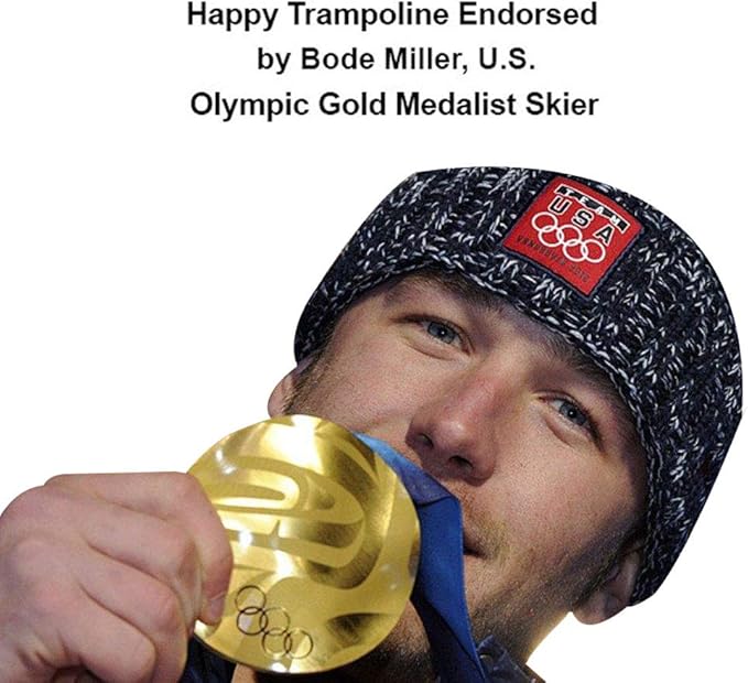 Happy Trampoline Round Trampolines 14 FT, 15 FT, 16 FT - ASTM Approved - Outdoor Gymnastic Trampolines for Adults and Kids with Net Enclosure