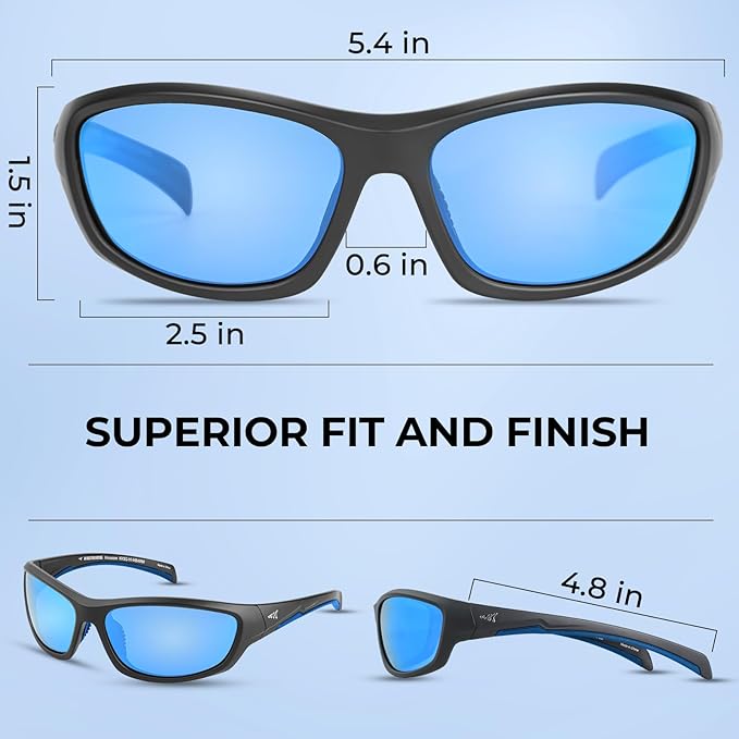 KastKing Hiwassee Polarized Sport Sunglasses for Men and Women, Wrap Sunglasses for Fishing Cycling and Running,UV Protection
