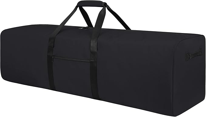 48 Inch Travel Duffle Bag Extra Large Sport Equipment Duffel Bags with 2-way Lockable Zippers (Black)