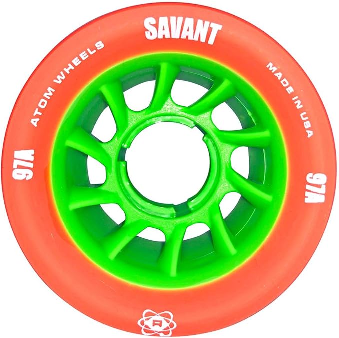Atom Quad Wheels - Savant (62mmx40mm, Black (95A), 8pk)
