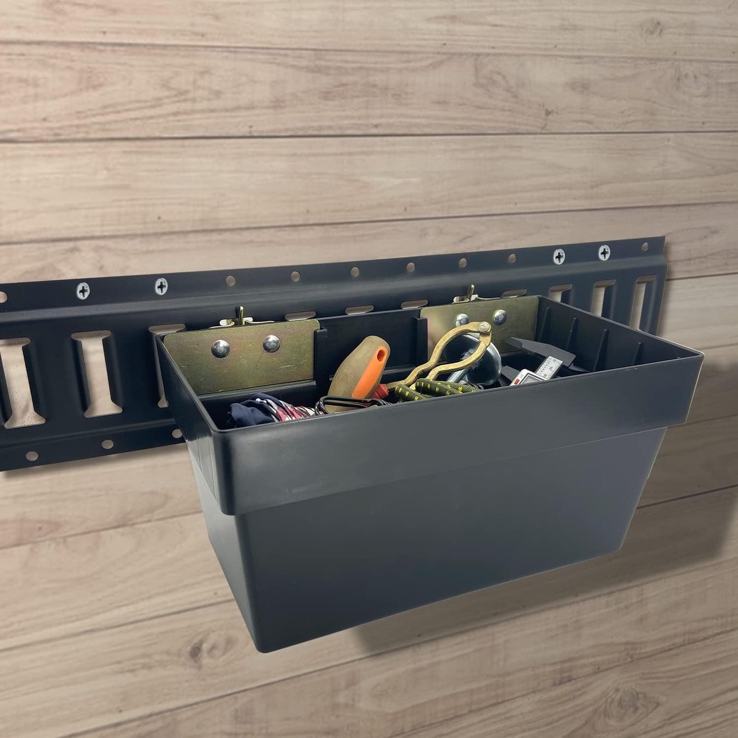 1 Pack Heavy Duty E-Track Basket for E-Track Systems, Trailer E Track Organizing Storage Pail,Organization Bin for Trucks, E-Track Storage Bin - E Track Accessories