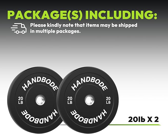 Colored Bumper Weight Plates Olympic Weight Plate Set 2-Inch, 10/15/20/25/35/45/55 lb Barbell Weight Plates Set for Home Gym, Rubber Strength Training Weights Plates for Weight Lifting