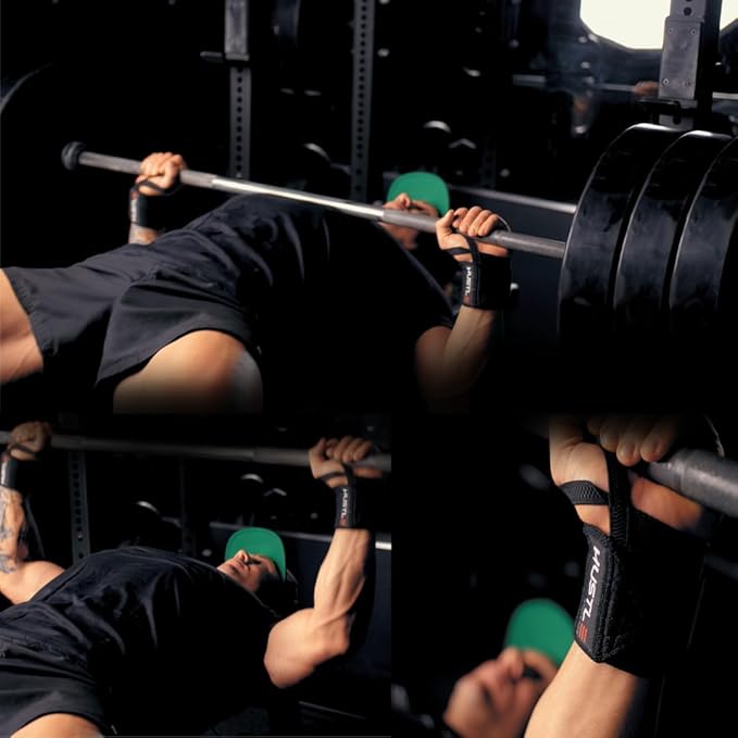 Hustle Athletics Wrist Wraps for Weightlifting – Max Wrist Support for Safe & Heavy Lifts, USPA Approved 18" & 12" Lengths, Thumb Loop Gym Straps for Powerlifting & Weight Lifting for Men and Women