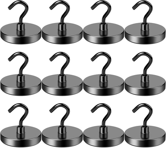 LOVIMAG Magnetic Hooks for Cruise Cabins,150lbs Cruise Magnets for Door,Cruise Ship Essentials for Travel, Strong Magents Heavy Duty with Epoxy Coating for Hanging, Refrigerator, Kitchen-12 Pcs
