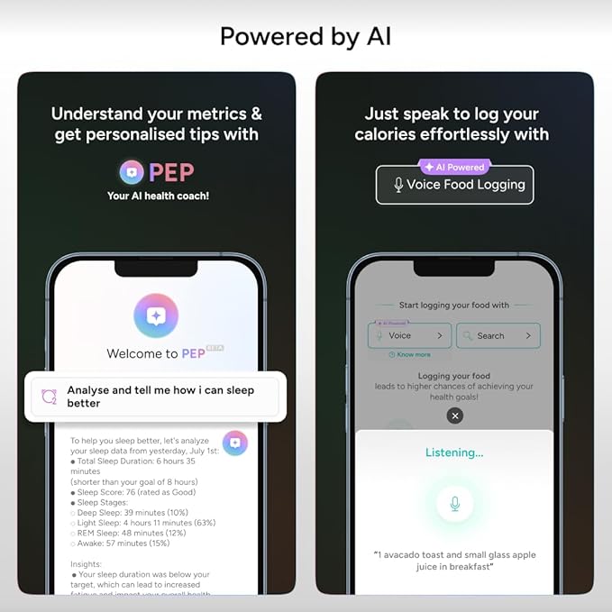 Gabit Smart Ring | Health Tracker | Sleep, Fitness, Nutrition, Stress | 7+ Day Battery, Track Steps, AI Food Logging | Buy Sizing Kit First | Smart Ring for Men & Women | Titanium, Matte Black 11