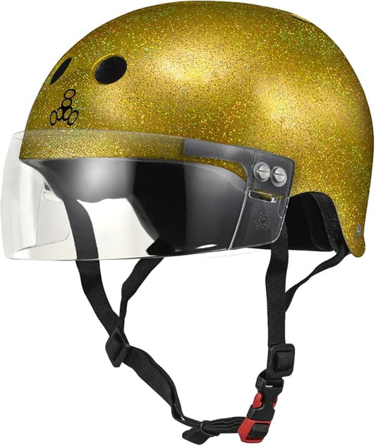 Triple Eight The Certified Sweatsaver Helmet with Visor for Roller Derby, Skateboarding and BMX