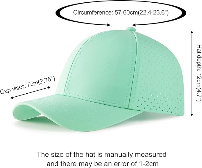 VOBOOM Men Quick Dry Baseball Cap Laser Cut Mesh Ball Curved Brim Snapback Hat