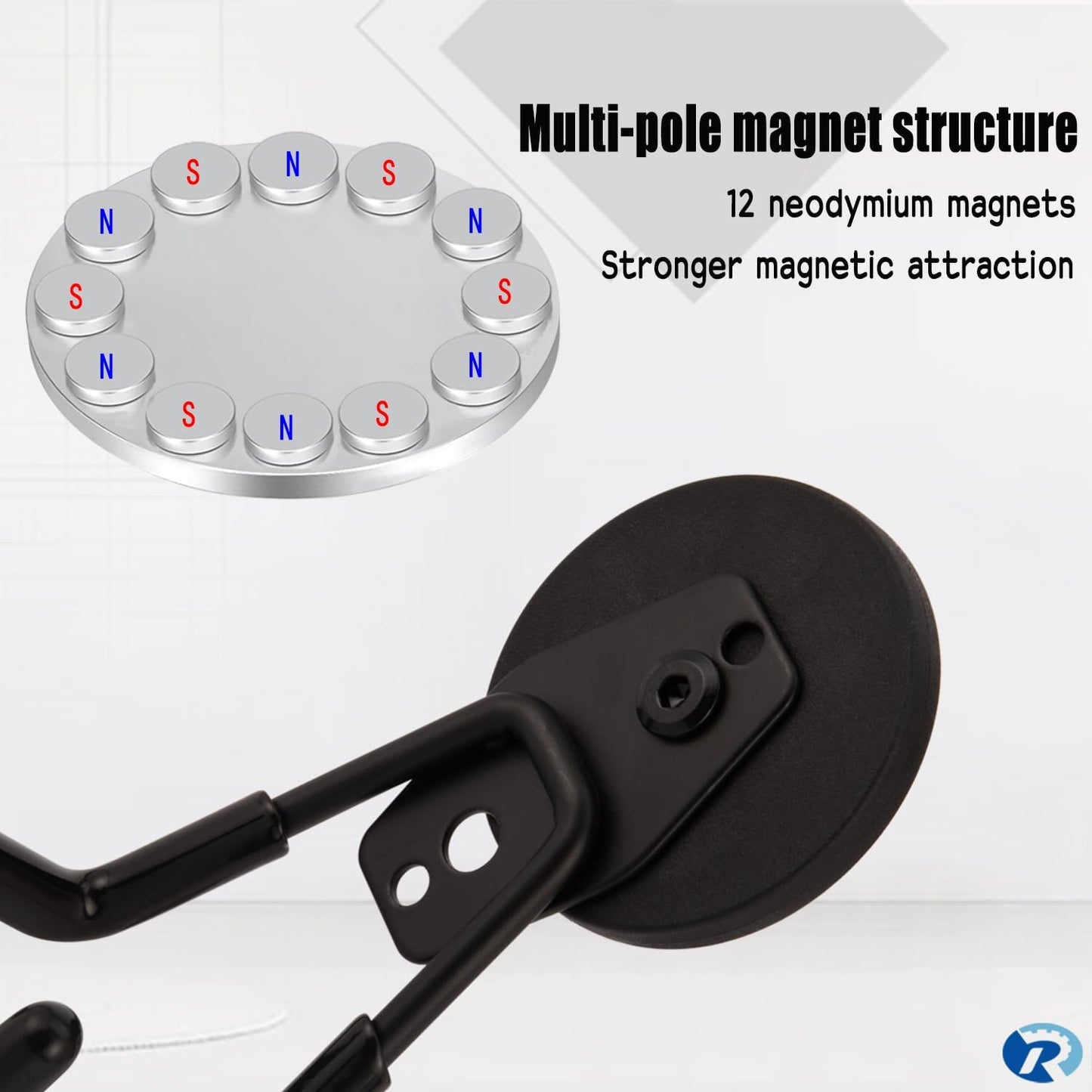 2 Pcs Magnetic Hook Heavy Duty, Strong Magnet Hooks for Garage Tools Hose Rope Electric Drill (Large)