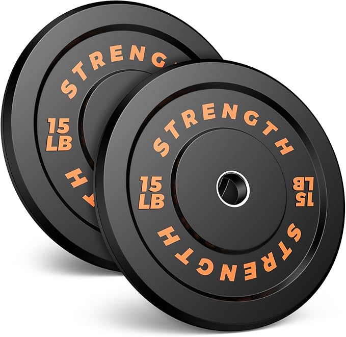 Olympic Rubber Bumper Weight Set - 2 Inch Barbell Plates for Home Gym Strength Training