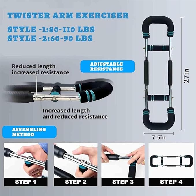 Twister Arm Trainer Exerciser, Adjustable Chest Workout Equipment, Triceps Chest Enhanced Exercise Strengthener