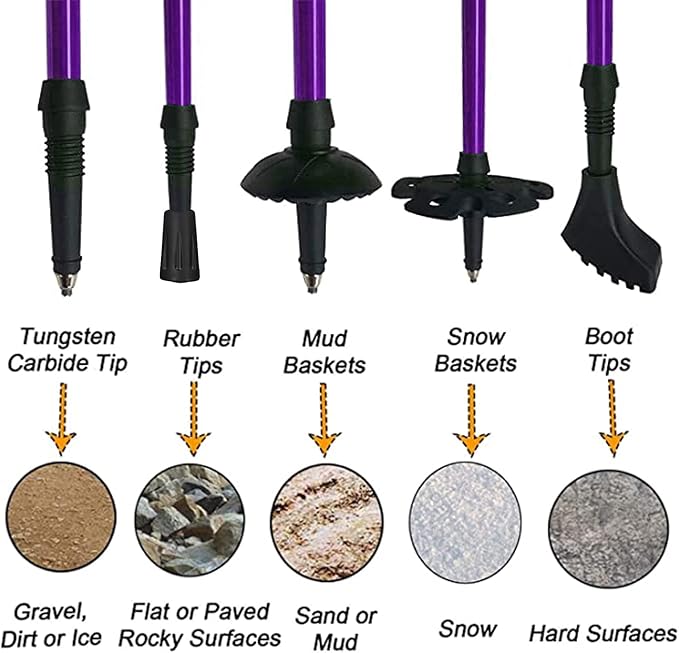 Aihoye Hiking Trekking Poles, 2 Pack Collapsible, Lightweight, Anti Shock, Walking Sticks, Adjustable Hiking Pole for Men and Women