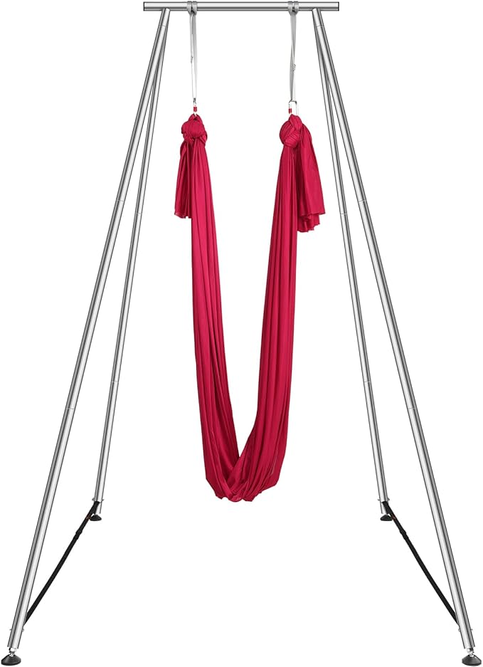 VEVOR Aerial Yoga Frame, 9.67 ft Height Swing Stand, Max 551.15 lbs Load Chrome-Plated Steel Pipe Inversion Yoga Rig for Indoor Outdoor Use