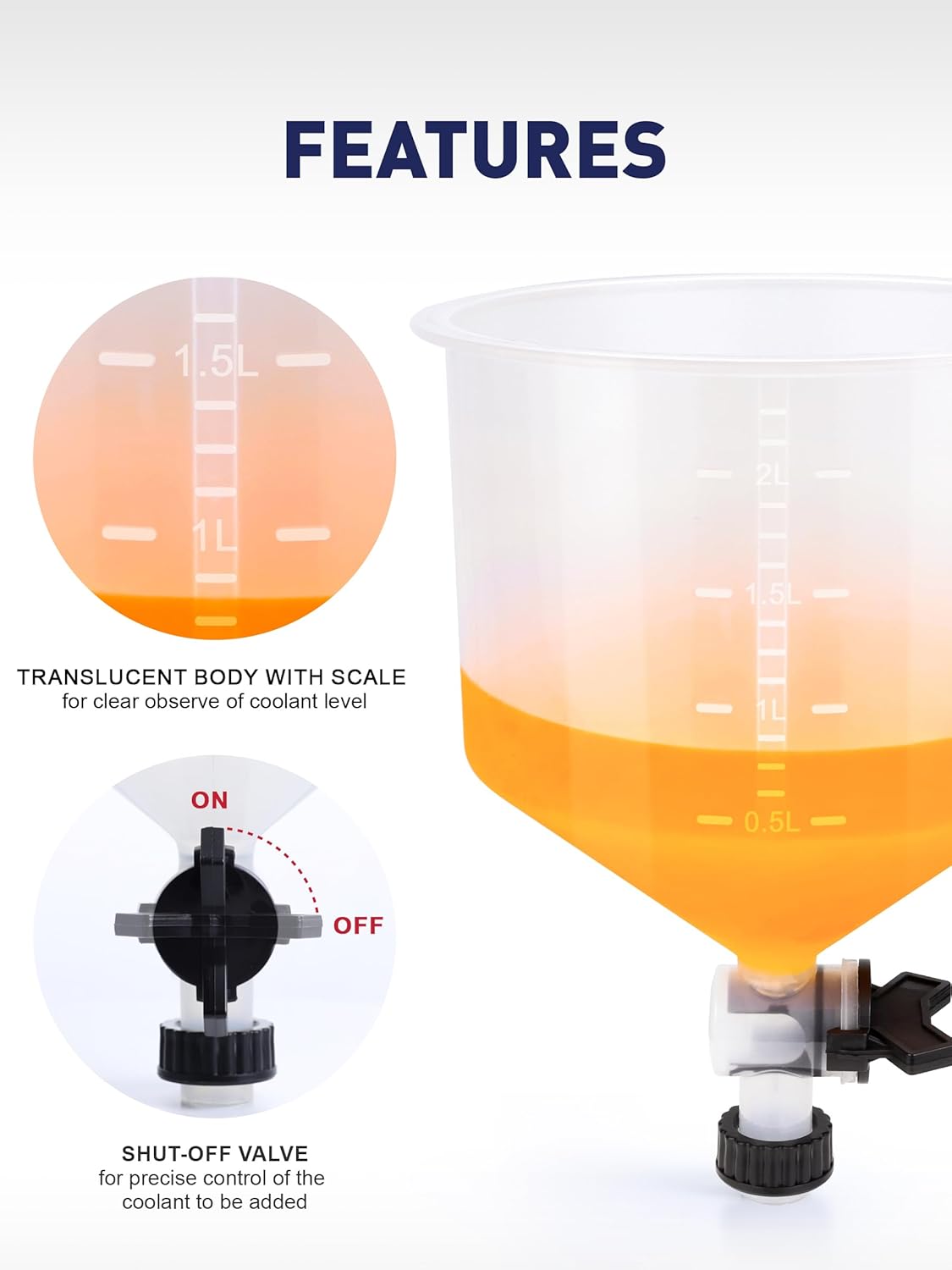 SMART JERRY - Coolant Bleeder Kit, Universal Radiator Burping Funnel, No-Spill Coolant Funnel, Flush Kit