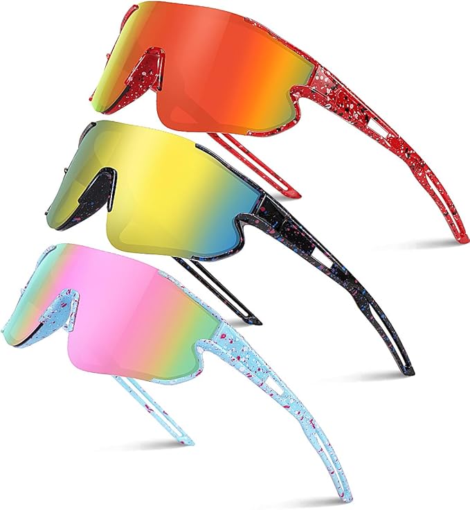 Kids Baseball Sunglasses for Boys Girls Youth Softball Cycling Sports Sunglasses UV400 Protection Age 5-12