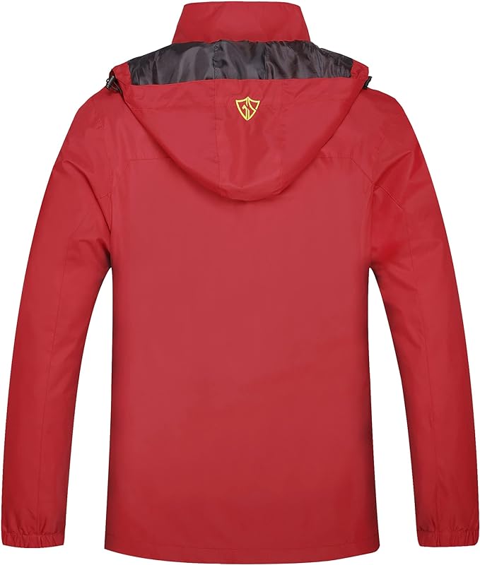 GIISAM Mens Windproof Jacket Waterproof Lightweight Mountain Sport Jacket for Men Hooded Windbreaker Raincoat