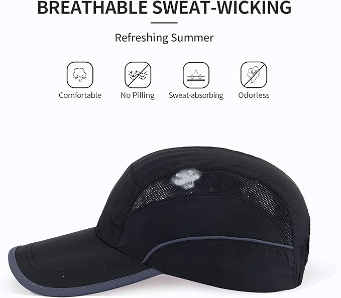 Running Hat Mesh Sports Cap Lightweight Quick Drying Runner Cap for Men Women
