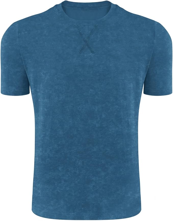 LOGEEYAR Men's Athletic Washed T-Shirts Basic Crew Neck Tees Tops Causal Distressed Cotton T Shirts for Men